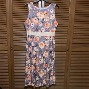 NWOT Floral Rose Print Sleeveless Plus Size Dress 3X